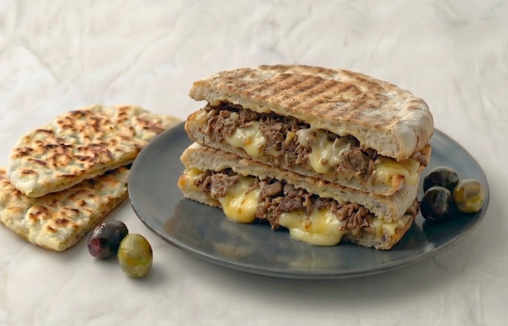 Bazlama Kavurma Kaşarlı Tost